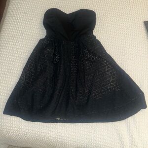Moulinette Soeurs Strapless Black Sparkle Cocktail Dress